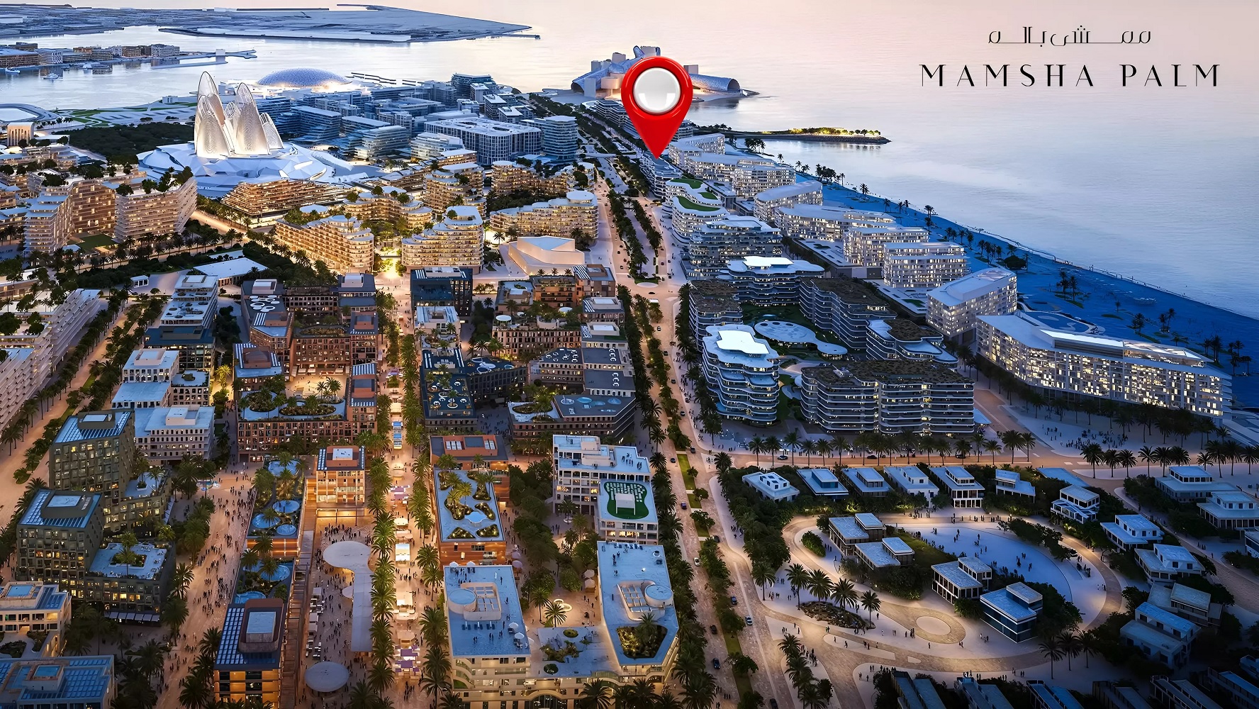 Aldar Mamsha Palm Location Image