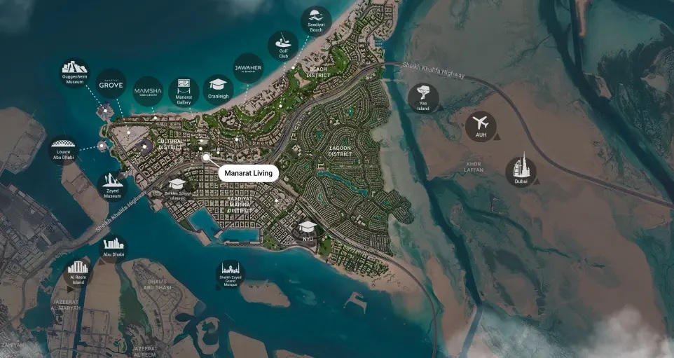 Aldar Manarat Living Location Image