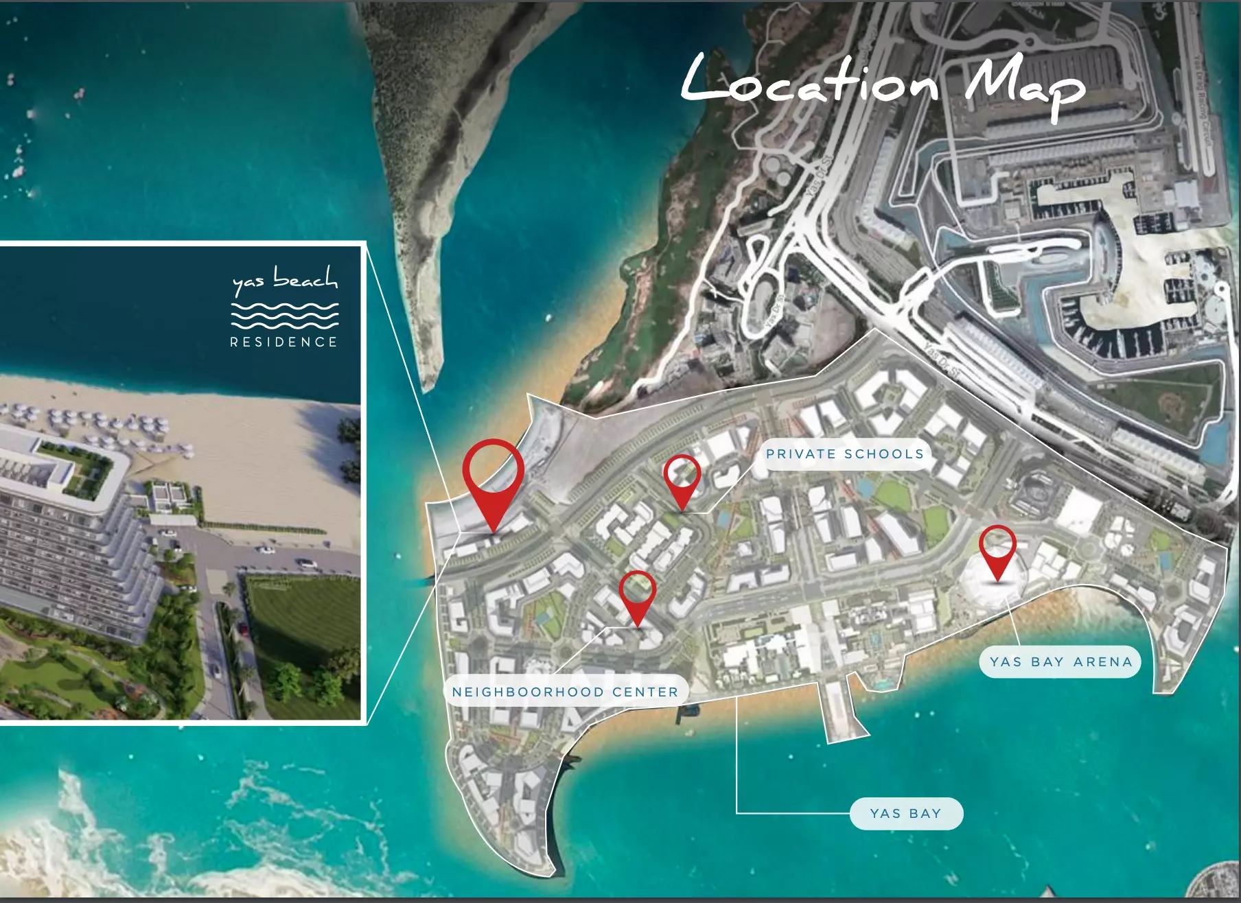 Siadah Yas Beach Residences Location Image