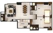 Aabar Al Durrah Tower 2 Beds Layout