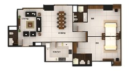 2 Beds 1722 Sq. Ft. Apartment in Aabar Al Durrah Tower