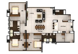 3 Beds 2669 Sq. Ft. Apartment in Aabar Al Durrah Tower