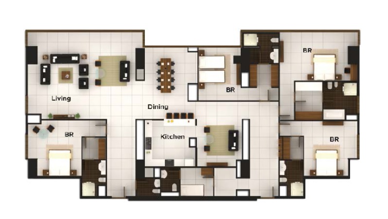 4 Beds 4176 Sq. Ft. Apartment in Aabar Al Durrah Tower