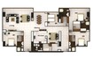 Aabar Al Durrah Tower 4 Beds Layout