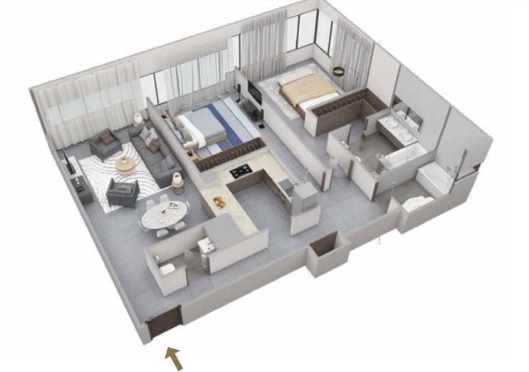 2 Beds 1297 Sq. Ft. Apartment in Aabar Lamar Residences