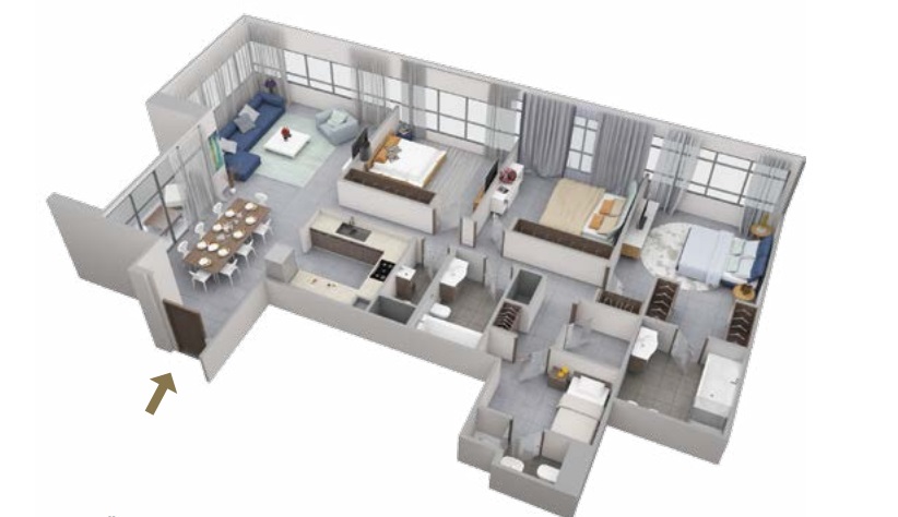 3 Beds 1829 Sq. Ft. Apartment in Aabar Lamar Residences