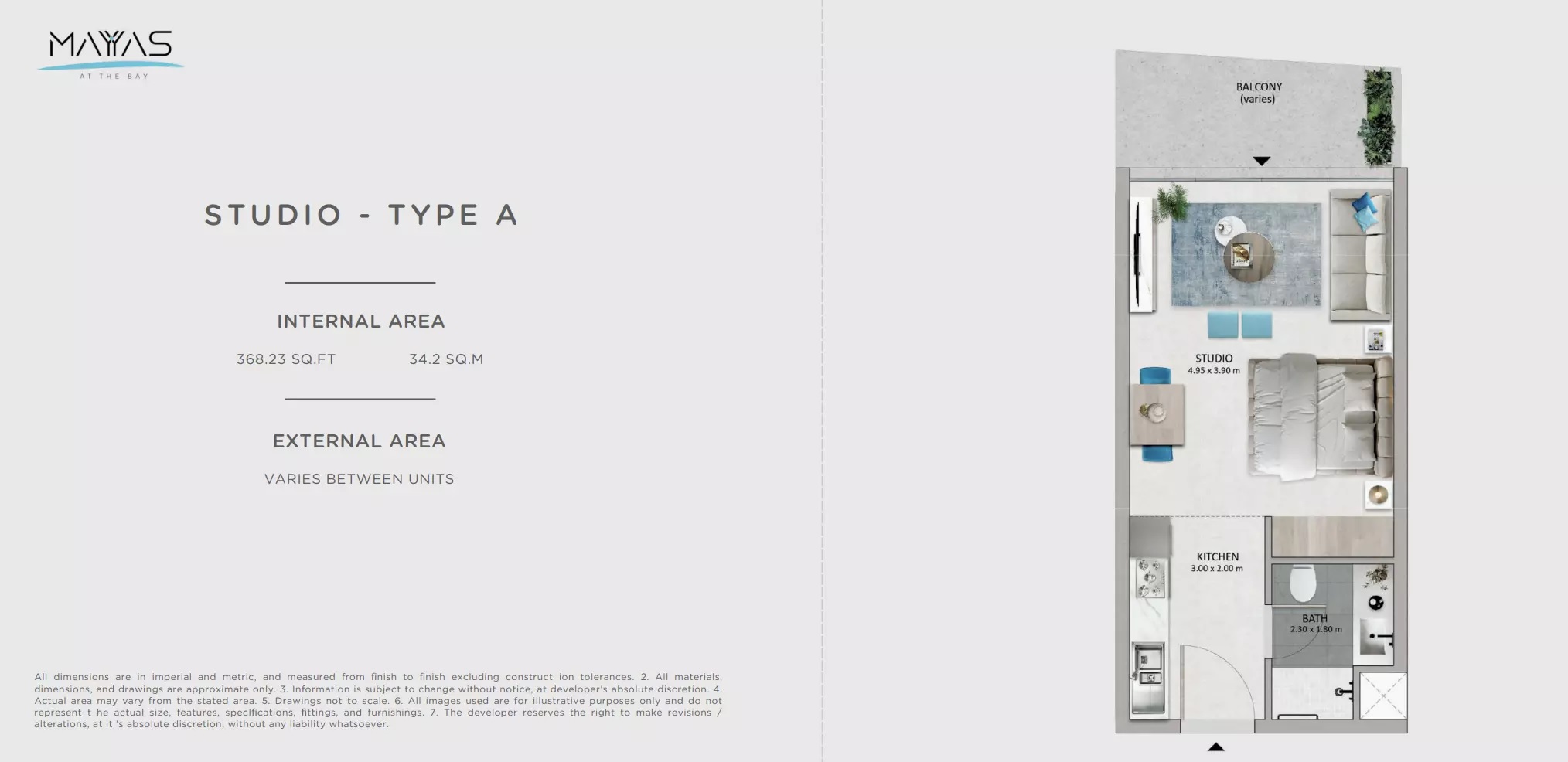 368 Sq. Ft. Studio in Advanced Mayyas