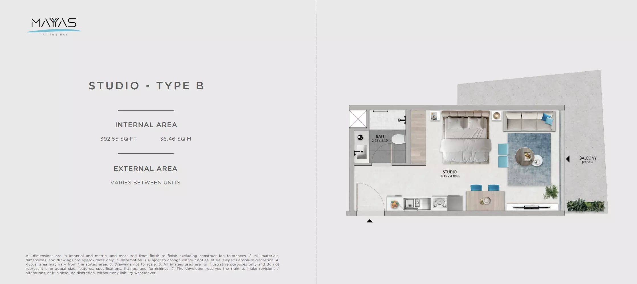 392 Sq. Ft. Studio in Advanced Mayyas