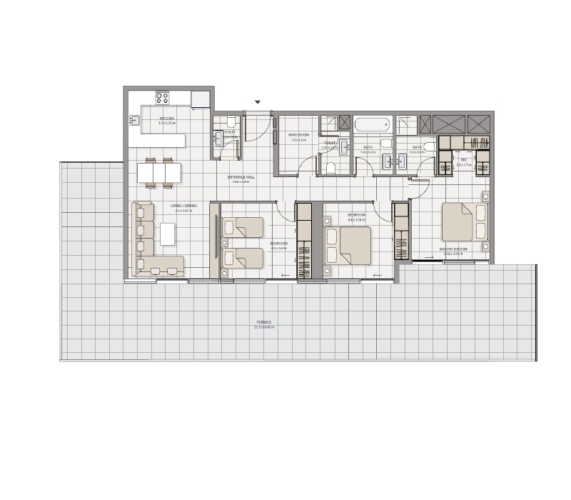 3 Beds 1909 Sq. Ft. Apartment in Advanced The Icon Tower