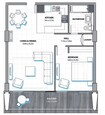 Aldar Al Hadeel 1 Bed Layout
