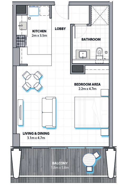605 Sq. Ft. Studio in Aldar Al Hadeel