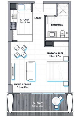 605 Sq. Ft. Studio in Aldar Al Hadeel