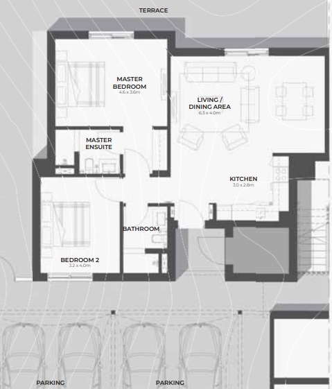 Aldar Alghadeer 2 2 Beds Layout