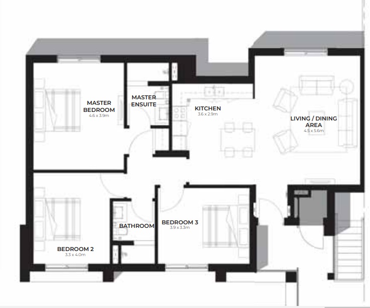 Aldar Alghadeer 2 3 Beds Layout