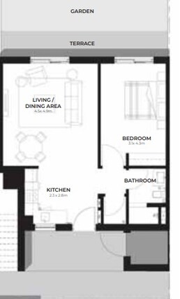 1 Bed 732 Sq. Ft. Apartment in Aldar Alghadeer