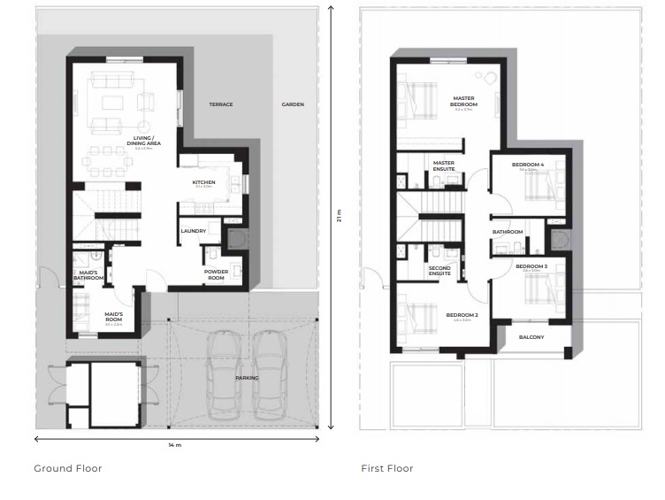 Aldar Alghadeer 4 Beds Layout