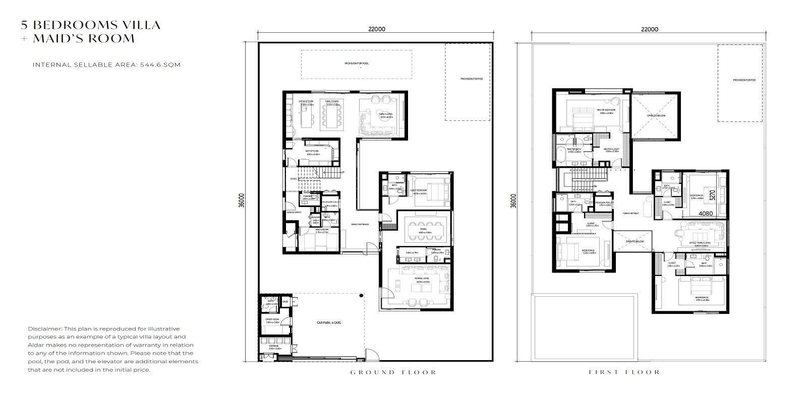 4 Beds 5862 Sq. Ft. Villa in Aldar Ethir Villas