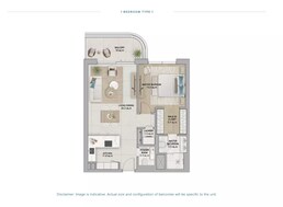 1 Bed 968 Sq. Ft. Apartment in Aldar Fahid Beach Terraces