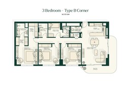 3 Beds 1567 Sq. Ft. Apartment in Aldar Gardenia Bay Apartments