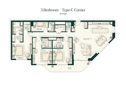 3 Beds 1934 Sq. Ft. Apartment in Aldar Gardenia Bay Apartments