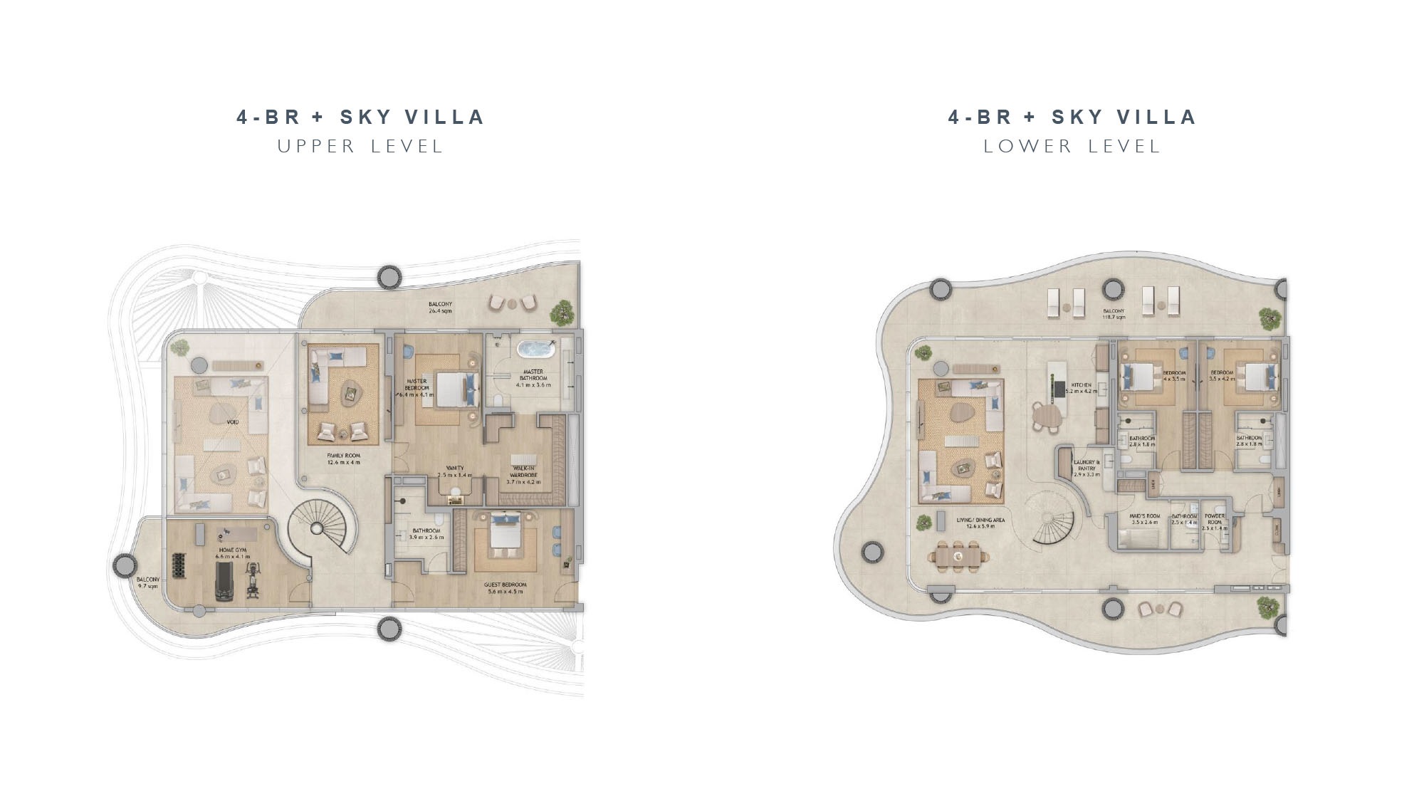 Aldar Mamsha Palm 4 Beds Layout