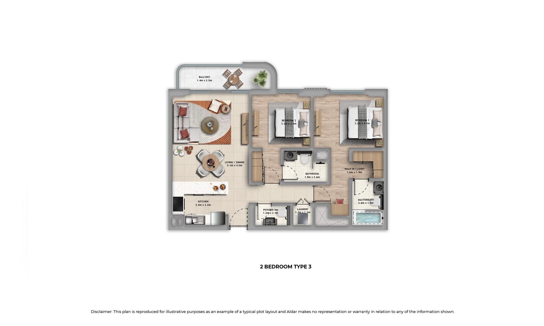 2 Beds 1215 Sq. Ft. Apartment in Aldar Manarat Living 2