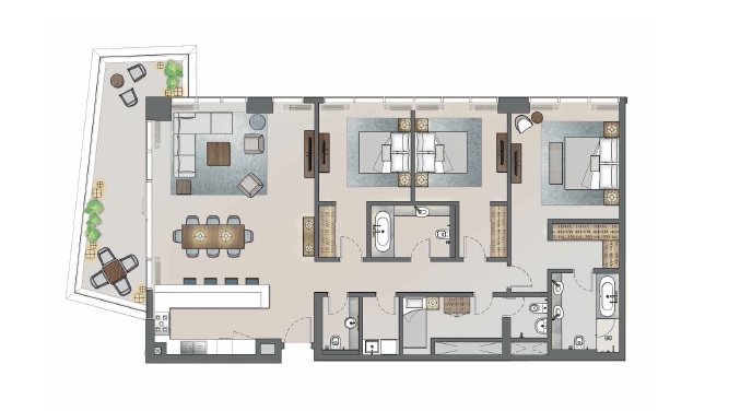 Aldar Mayan 3 Beds Layout