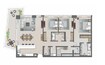 Aldar Mayan 3 Beds Layout