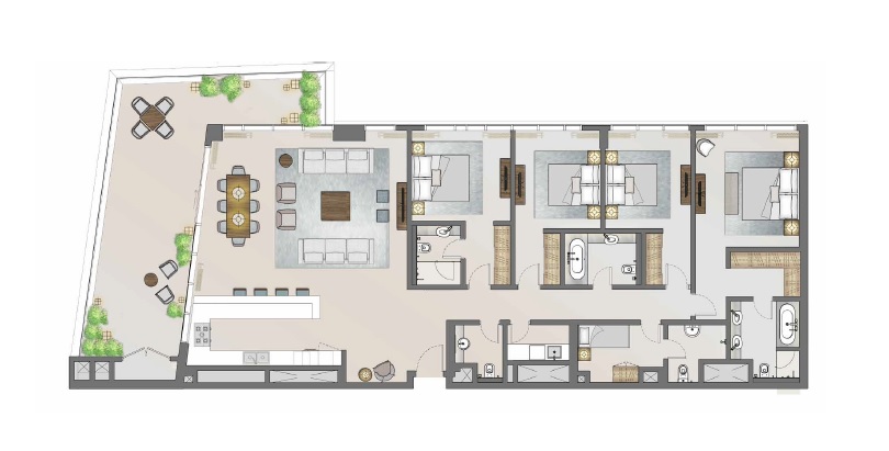 Aldar Mayan 4 Beds Layout