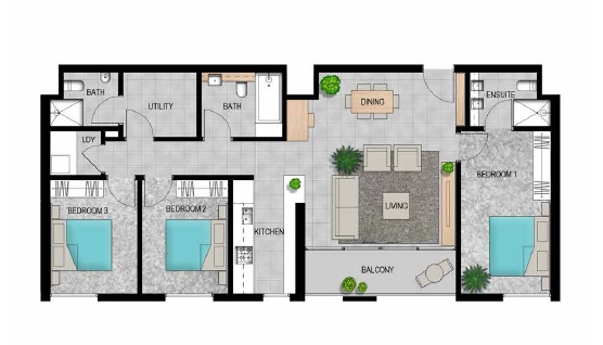 3 Beds 1743 Sq. Ft. Apartment in Aldar Meera