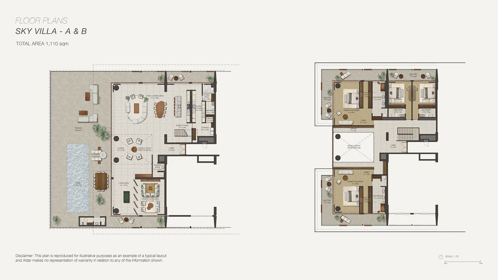 Aldar Nobu Residences 4 Beds Layout
