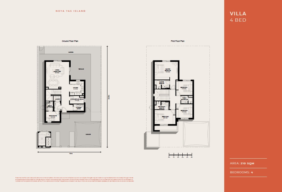Aldar Noya 4 Beds Layout