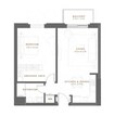 Aldar Reflection 1 Bed Layout