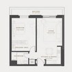 Aldar Reflection 1 Bed Layout