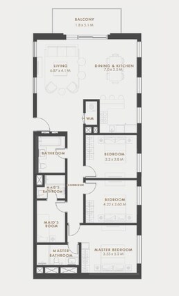 3 Beds 1539 Sq. Ft. Apartment in Aldar Reflection