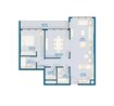 Aldar Selina Bay 1 Bed Layout