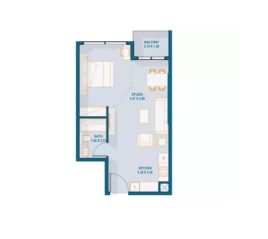 Aldar Selina Bay Studio Layout