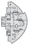 Aldar Sun Tower 3 Beds Layout