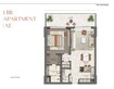 Aldar The Arthouse 1 Bed Layout