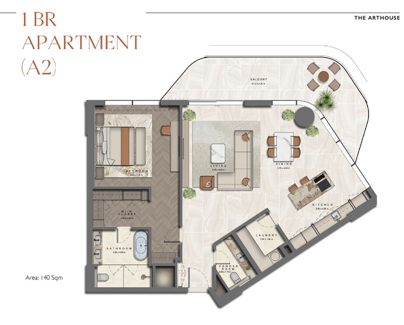1 Bed 1507 Sq. Ft. Apartment in Aldar The Arthouse