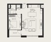 Aldar The Bridges 1 Bed Layout