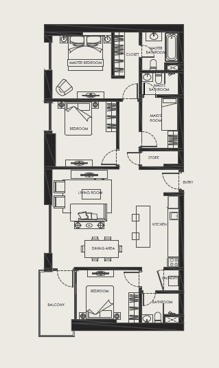 Aldar The Bridges 3 Beds Layout