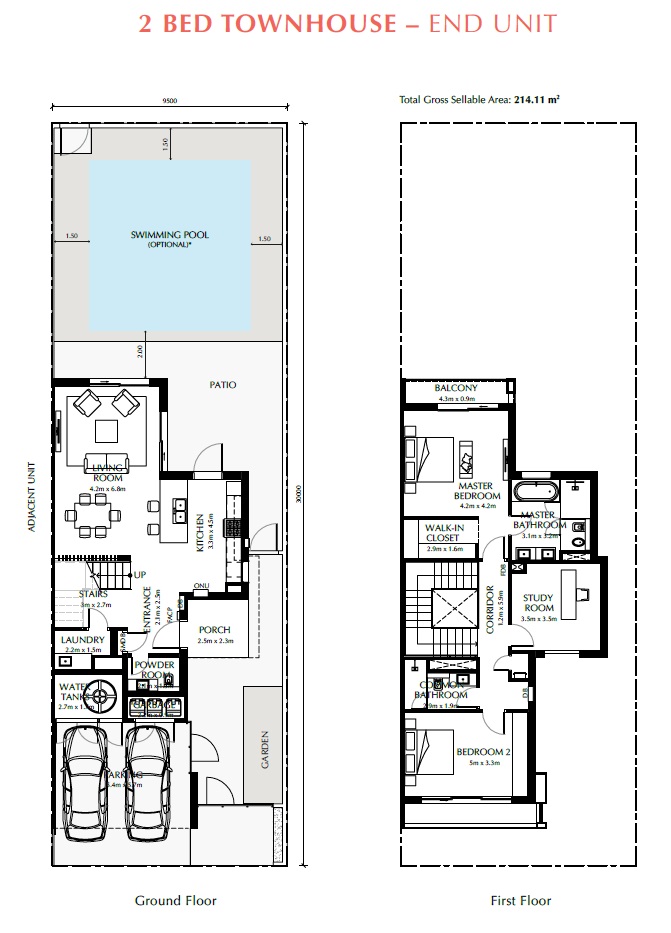 2 Beds 2304 Sq. Ft. Townhouse in Aldar The Dahlias