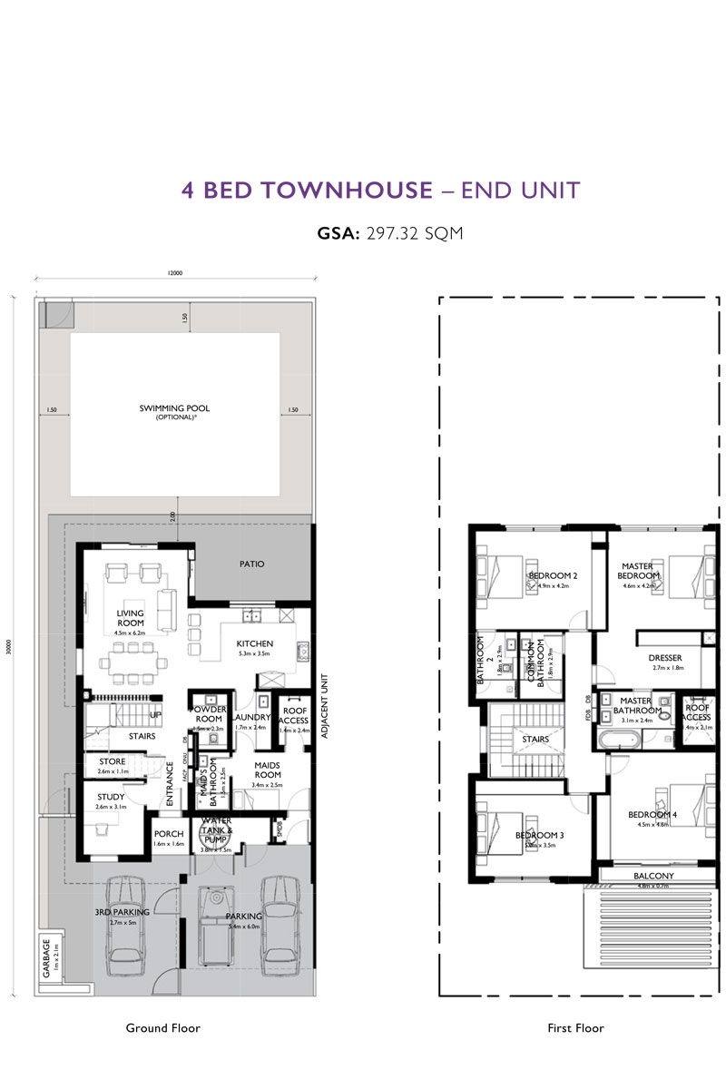 4 Beds 3200 Sq. Ft. Townhouse in Aldar The Magnolias