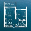 Aldar Waters Edge 1 Bed Layout