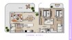 Aldar Yas Living 2 Beds Layout