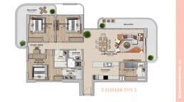 3 Beds 2110 Sq. Ft. Apartment in Aldar Yas Living