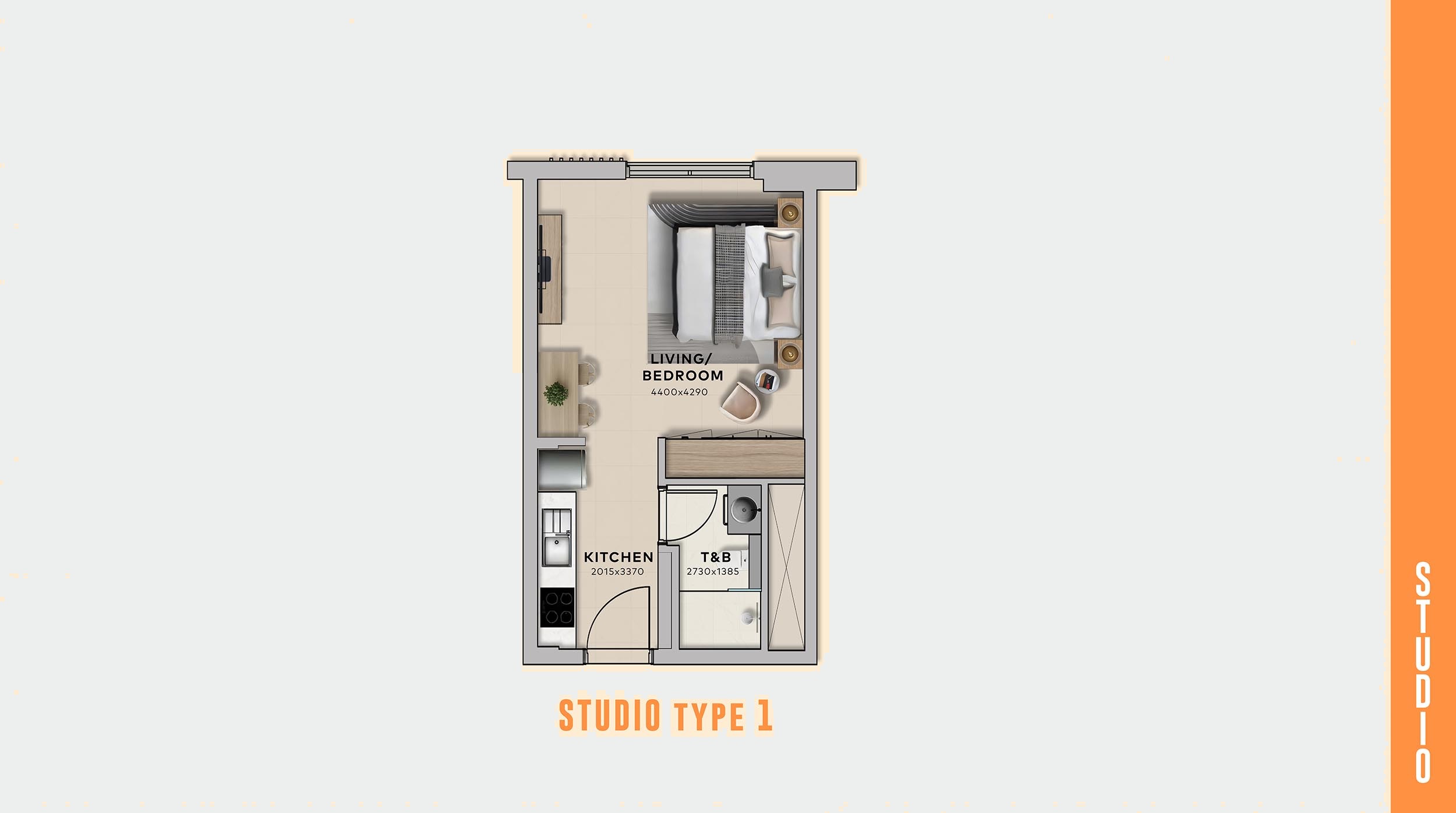 Aldar Yas Living Studio Layout