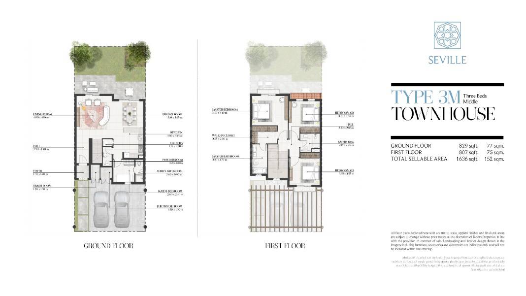 3 Beds 1636 Sq. Ft. Townhouse in Bloom Living Seville