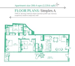 2 Beds 2221 Sq. Ft. Apartment in Dhafir Yasmina Residence